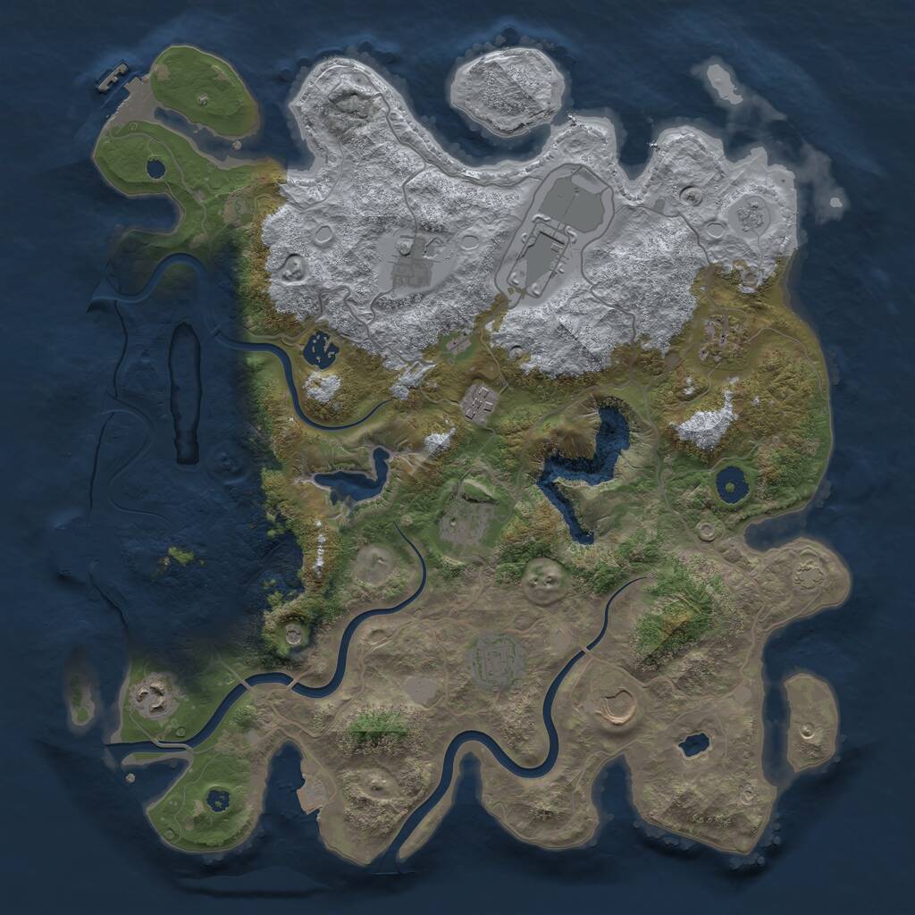 Rust Map: Procedural Map, Size: 4000, Seed: 4090, 15 Monuments