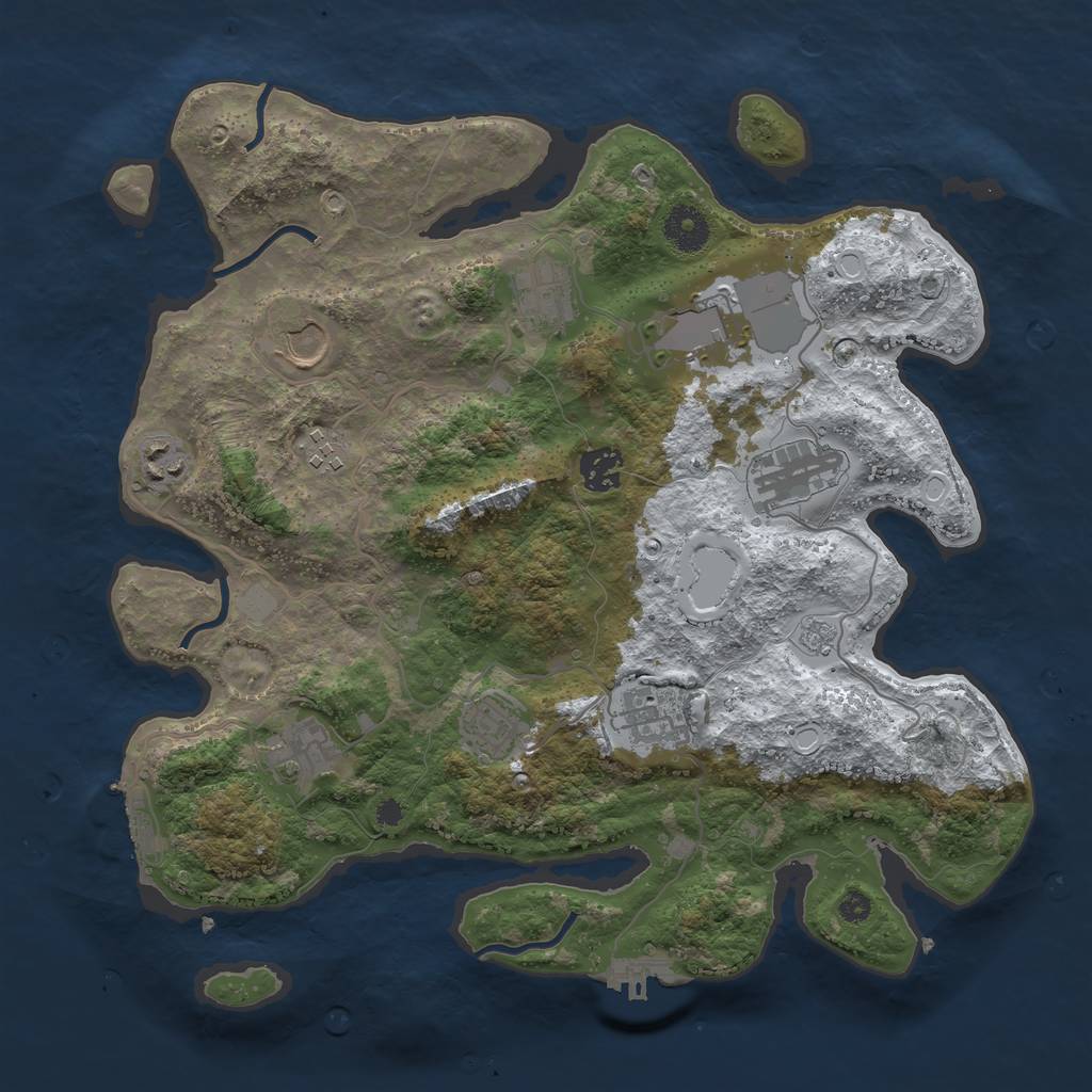 Rust Map: Procedural Map, Size: 3600, Seed: 14861456, 18 Monuments