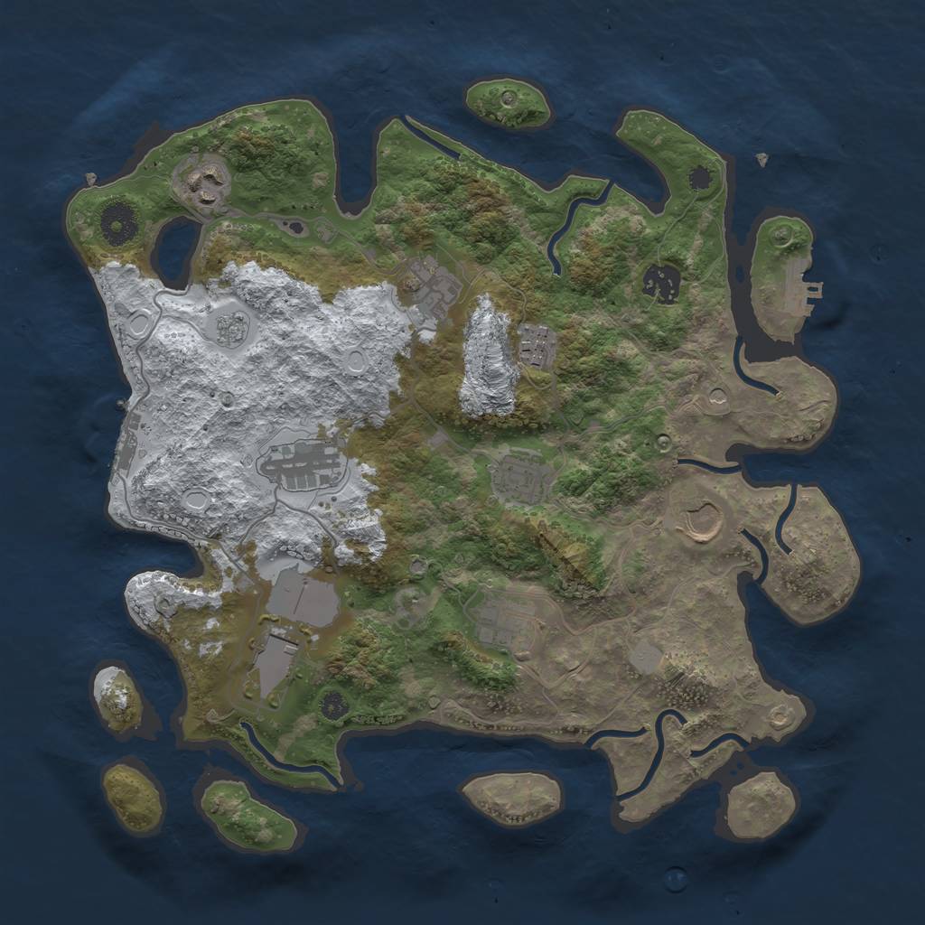 Rust Map: Procedural Map, Size: 3500, Seed: 248902528, 18 Monuments