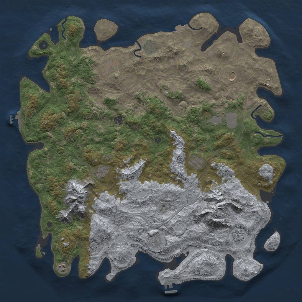 Rust Map: Procedural Map, Size: 5000, Seed: 16468, 19 Monuments