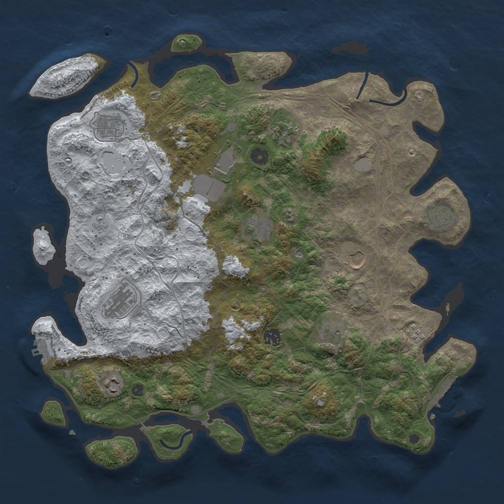 Rust Map: Procedural Map, Size: 4250, Seed: 1764839825, 20 Monuments