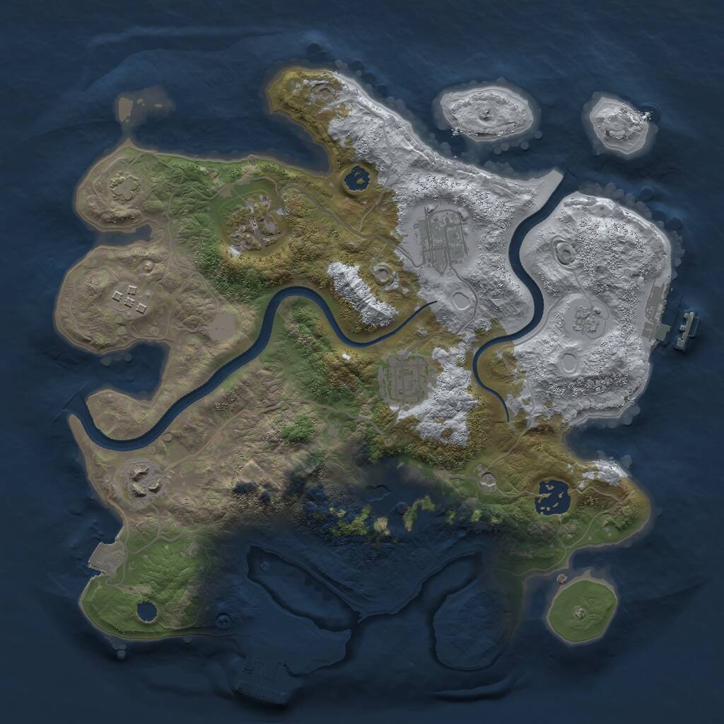Rust Map: Procedural Map, Size: 3000, Seed: 55483, 13 Monuments