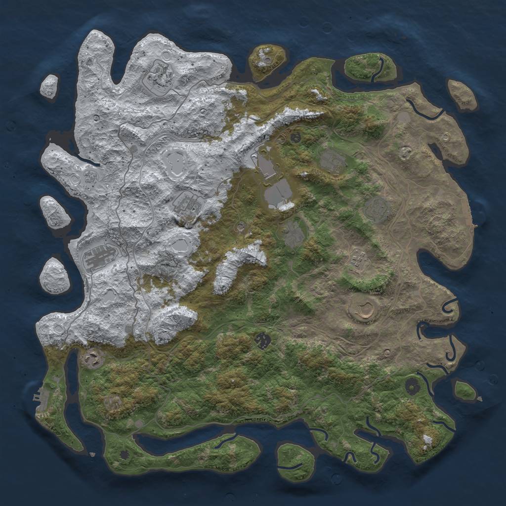 Rust Map: Procedural Map, Size: 4750, Seed: 1072305839, 20 Monuments