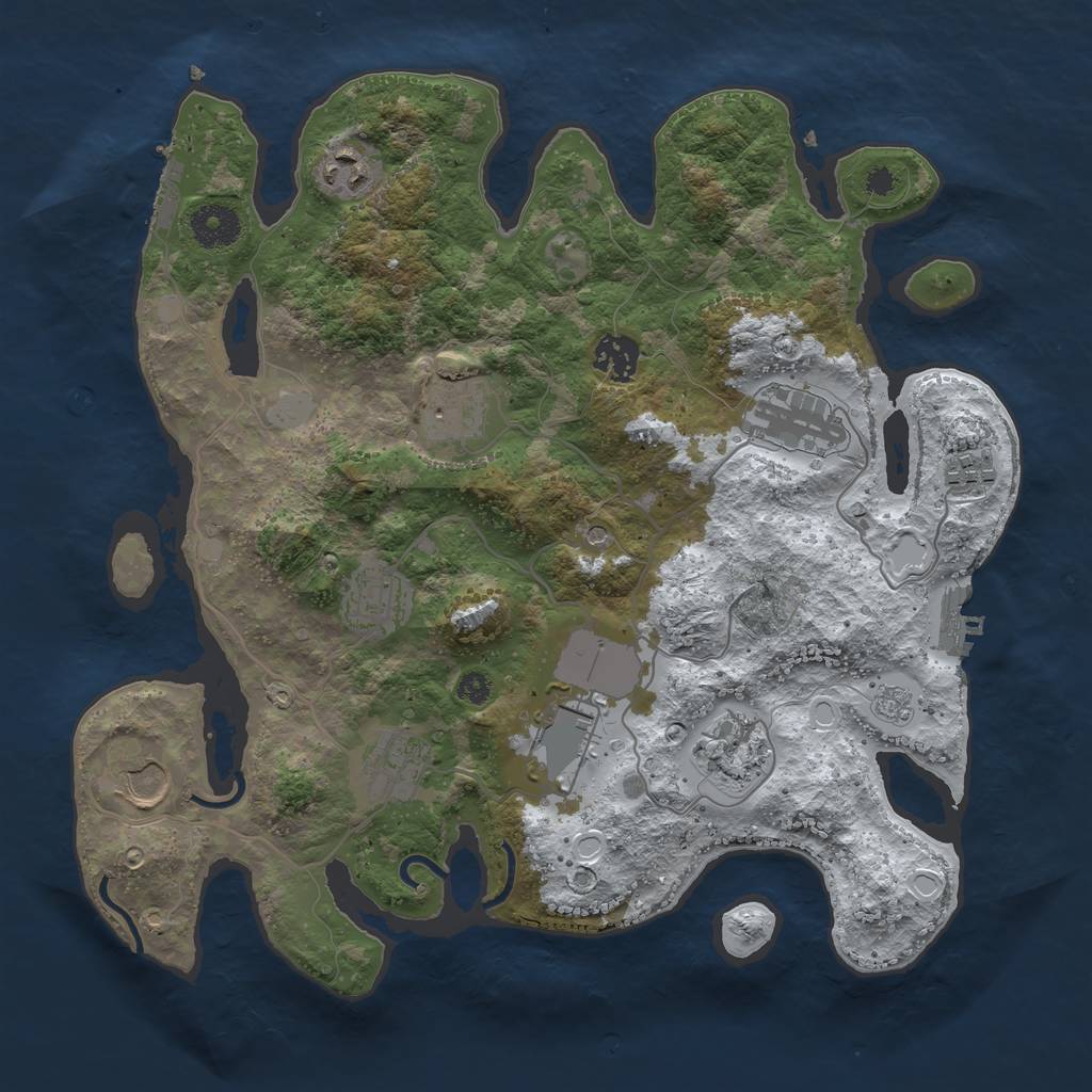 Rust Map: Procedural Map, Size: 3500, Seed: 3248723, 19 Monuments
