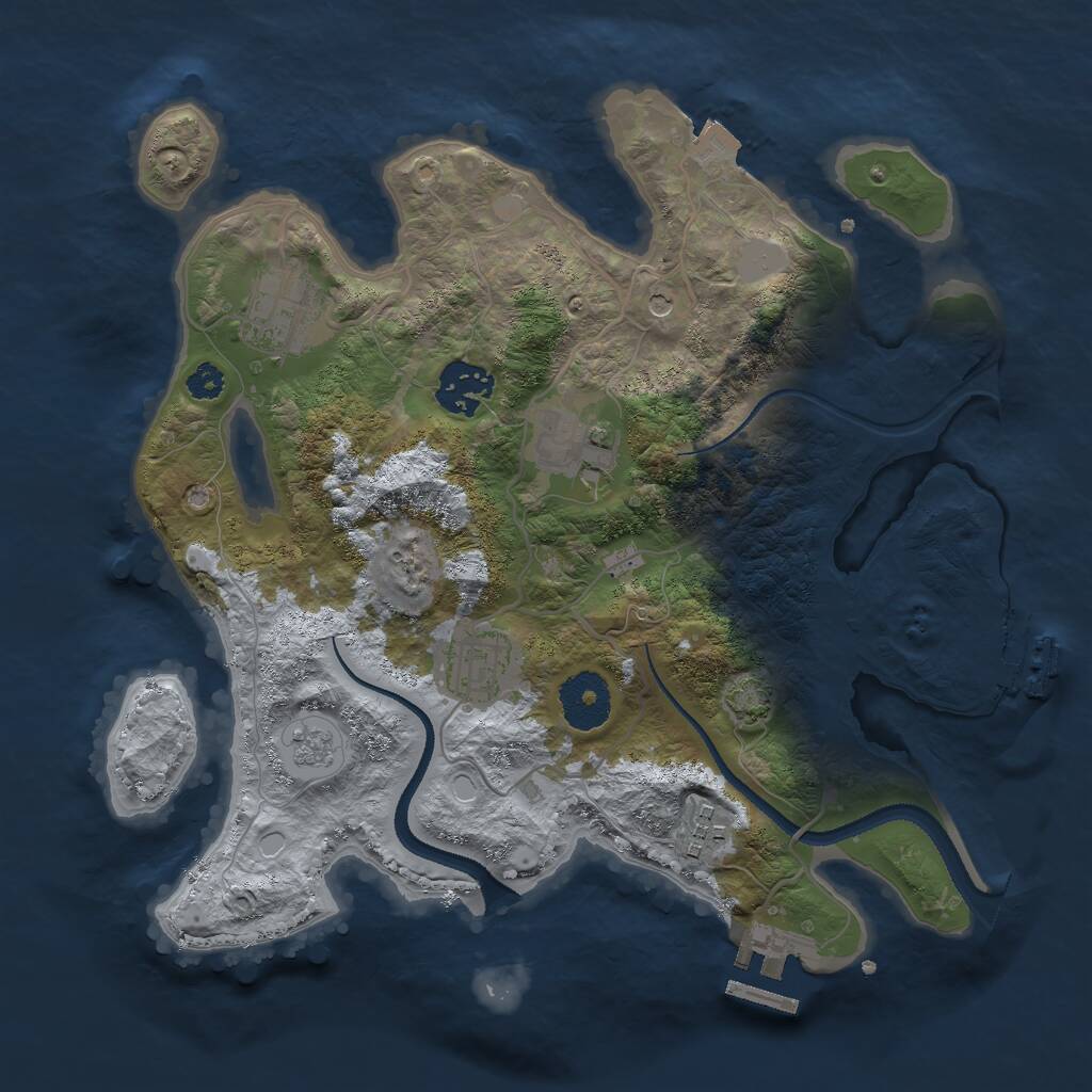 Rust Map: Procedural Map, Size: 3000, Seed: 928987268, 11 Monuments