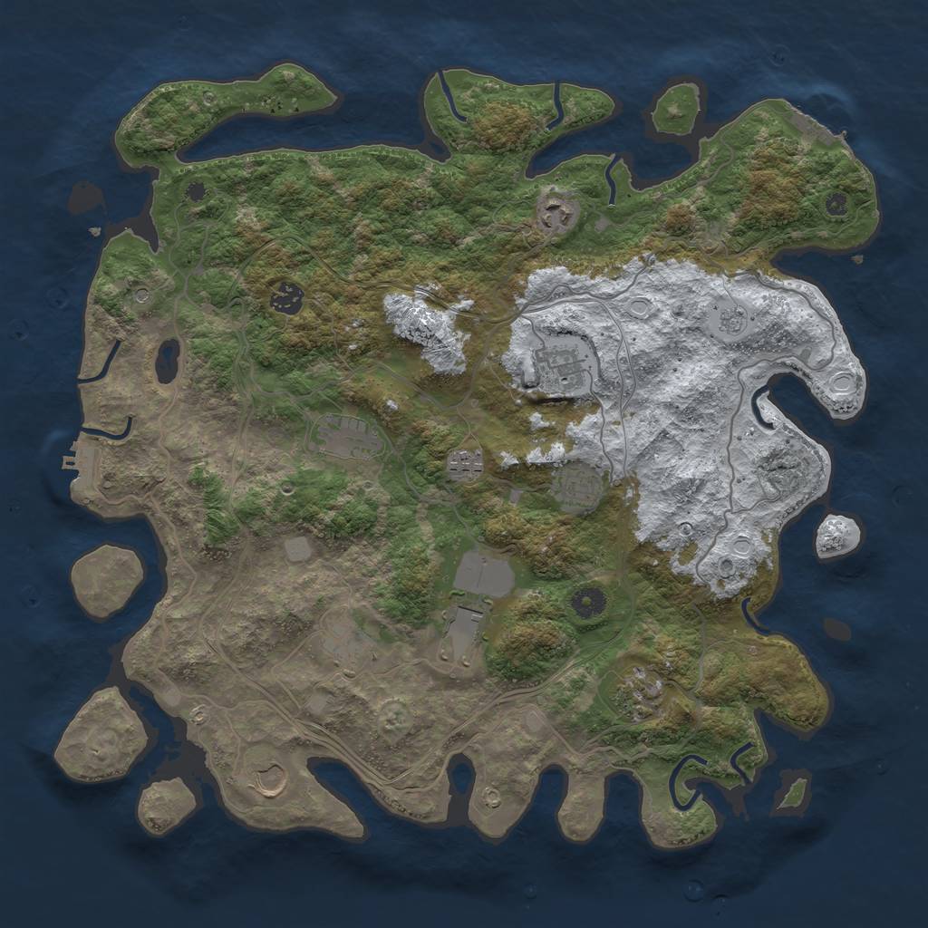 Rust Map: Procedural Map, Size: 4250, Seed: 92166096, 19 Monuments