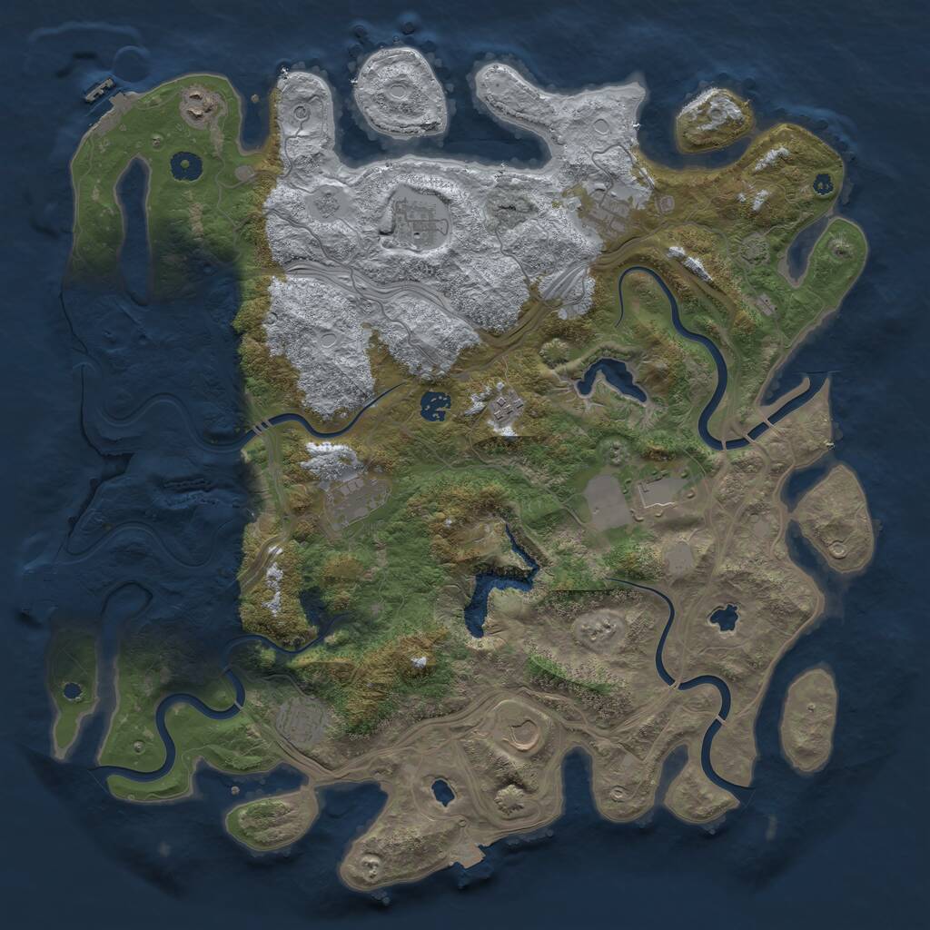 Rust Map: Procedural Map, Size: 4500, Seed: 92814778, 15 Monuments
