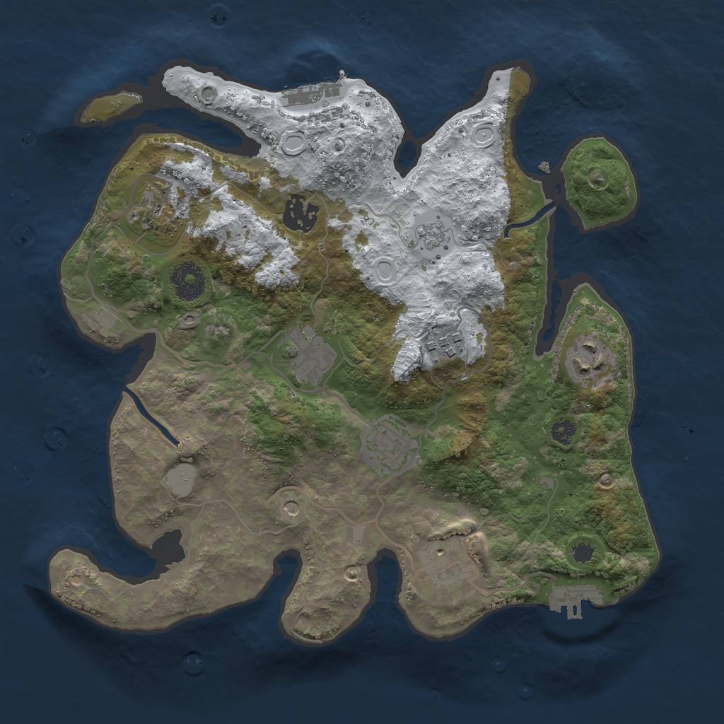 Rust Map: Procedural Map, Size: 3000, Seed: 1231352656, 16 Monuments