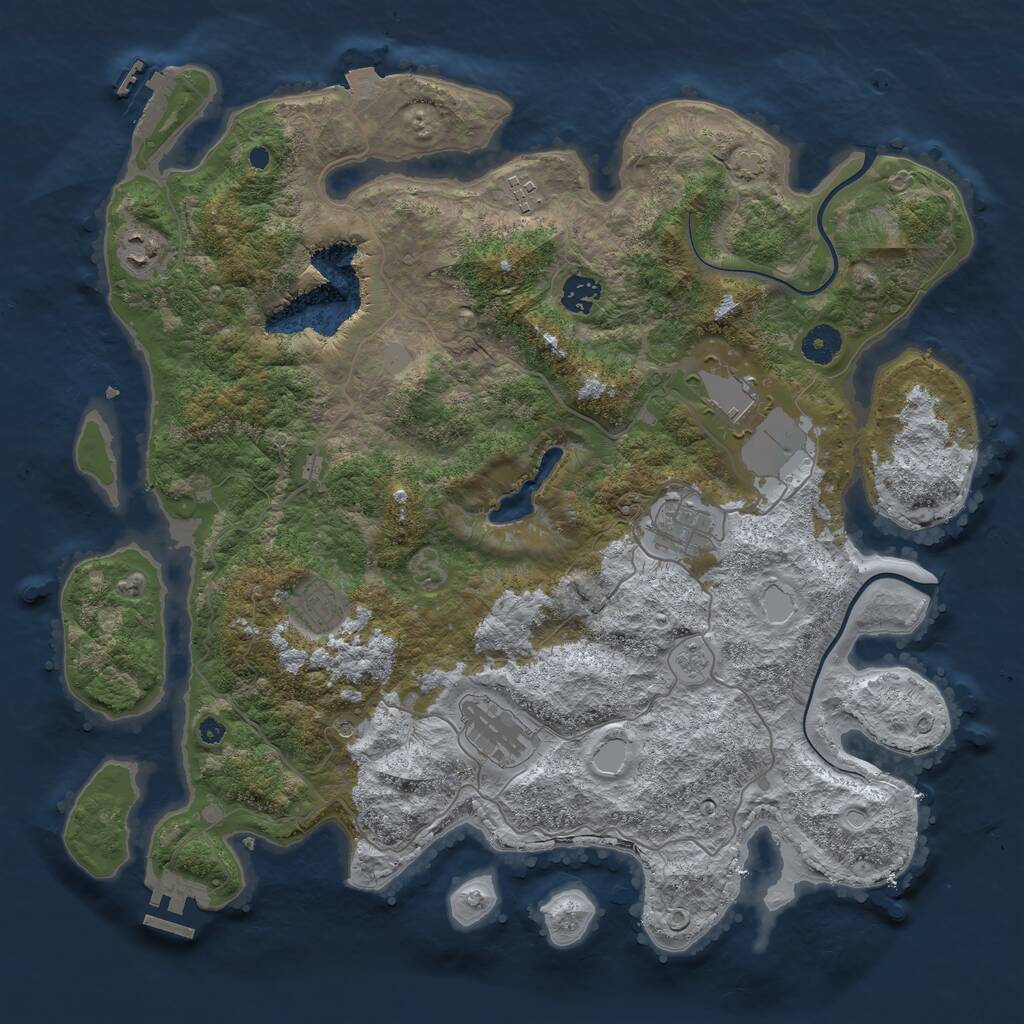 Rust Map: Procedural Map, Size: 4000, Seed: 1711, 13 Monuments