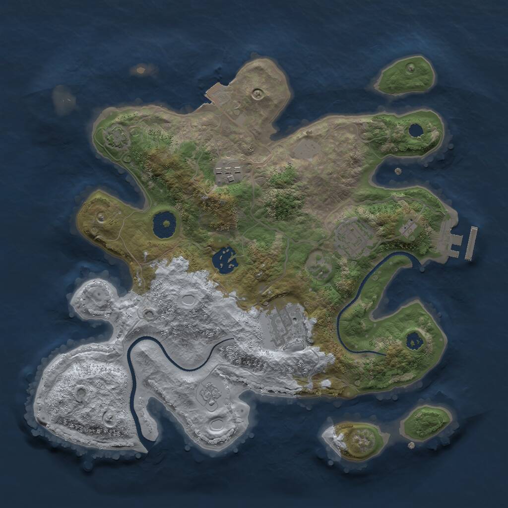 Rust Map: Procedural Map, Size: 3000, Seed: 79536431, 8 Monuments