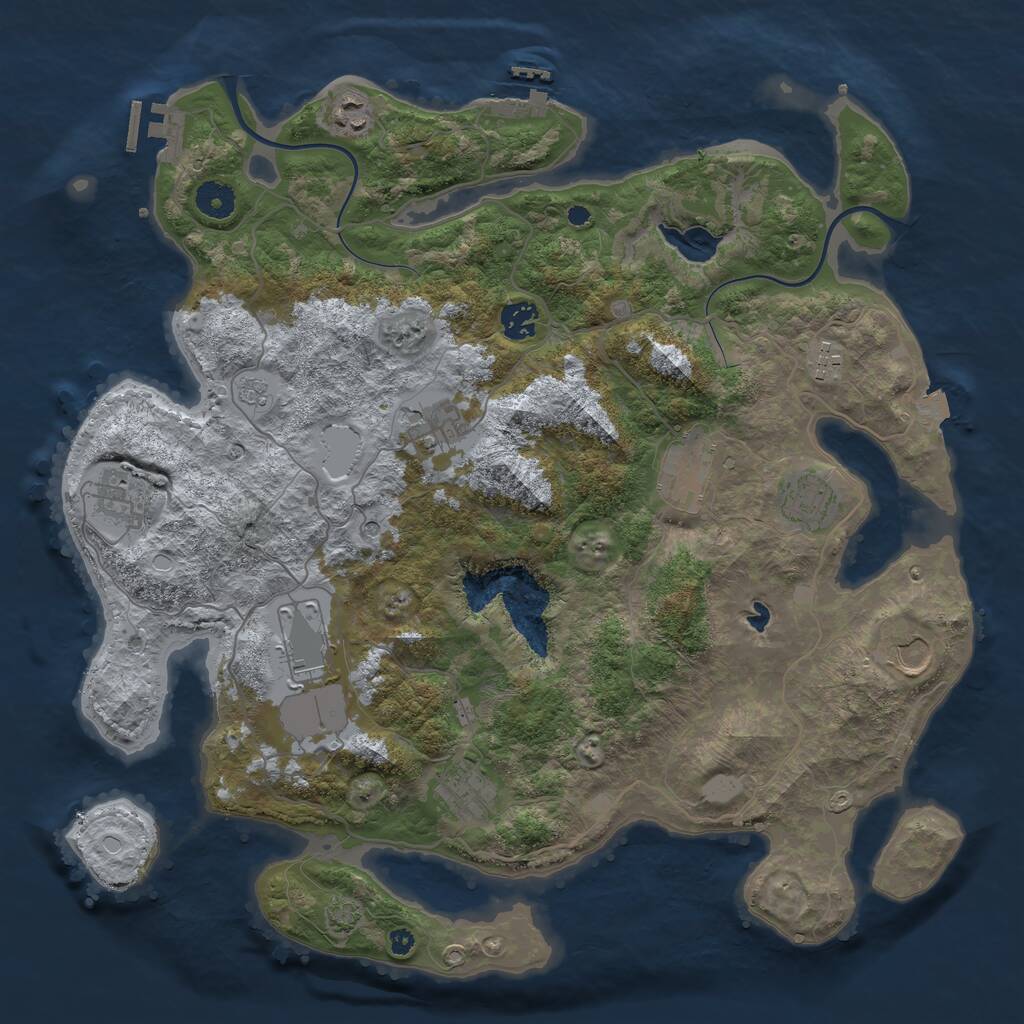 Rust Map: Procedural Map, Size: 4000, Seed: 969191022, 16 Monuments