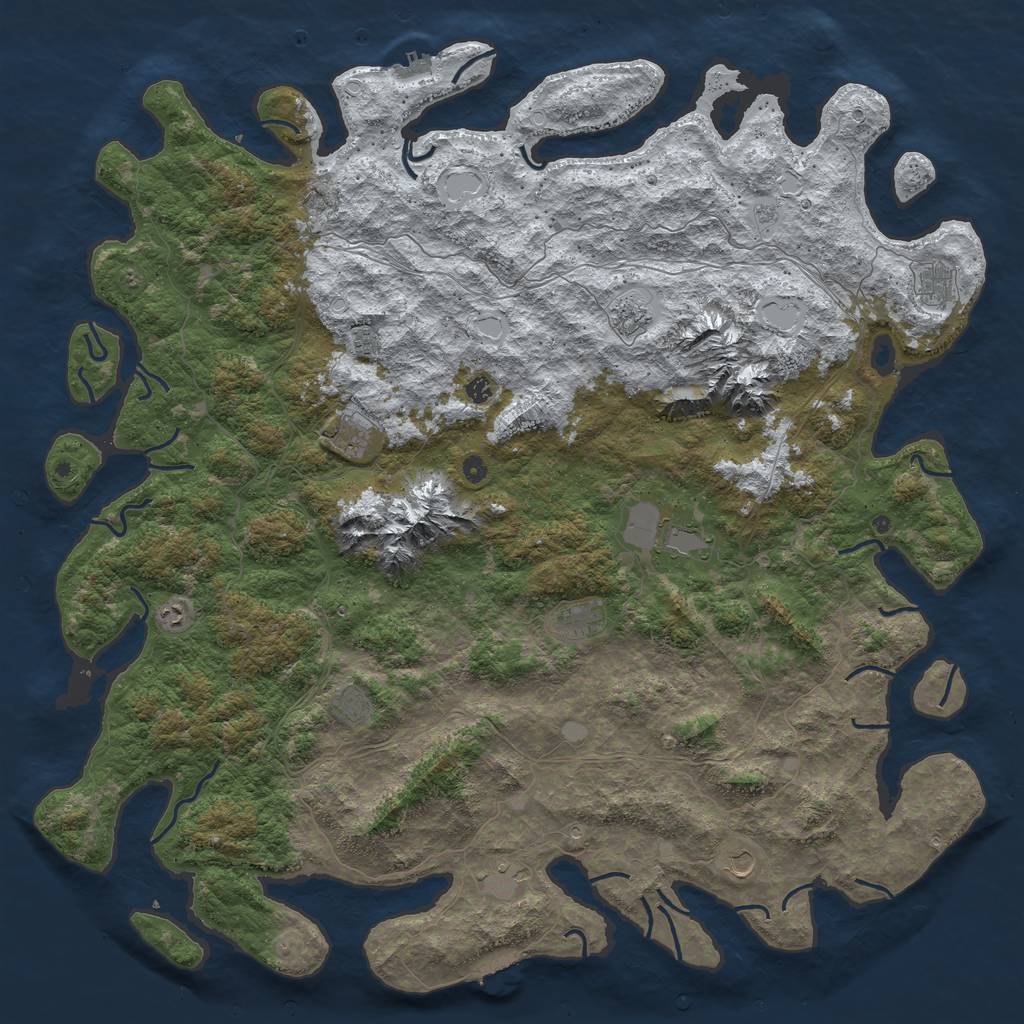Rust Map: Procedural Map, Size: 6000, Seed: 1845186210, 20 Monuments