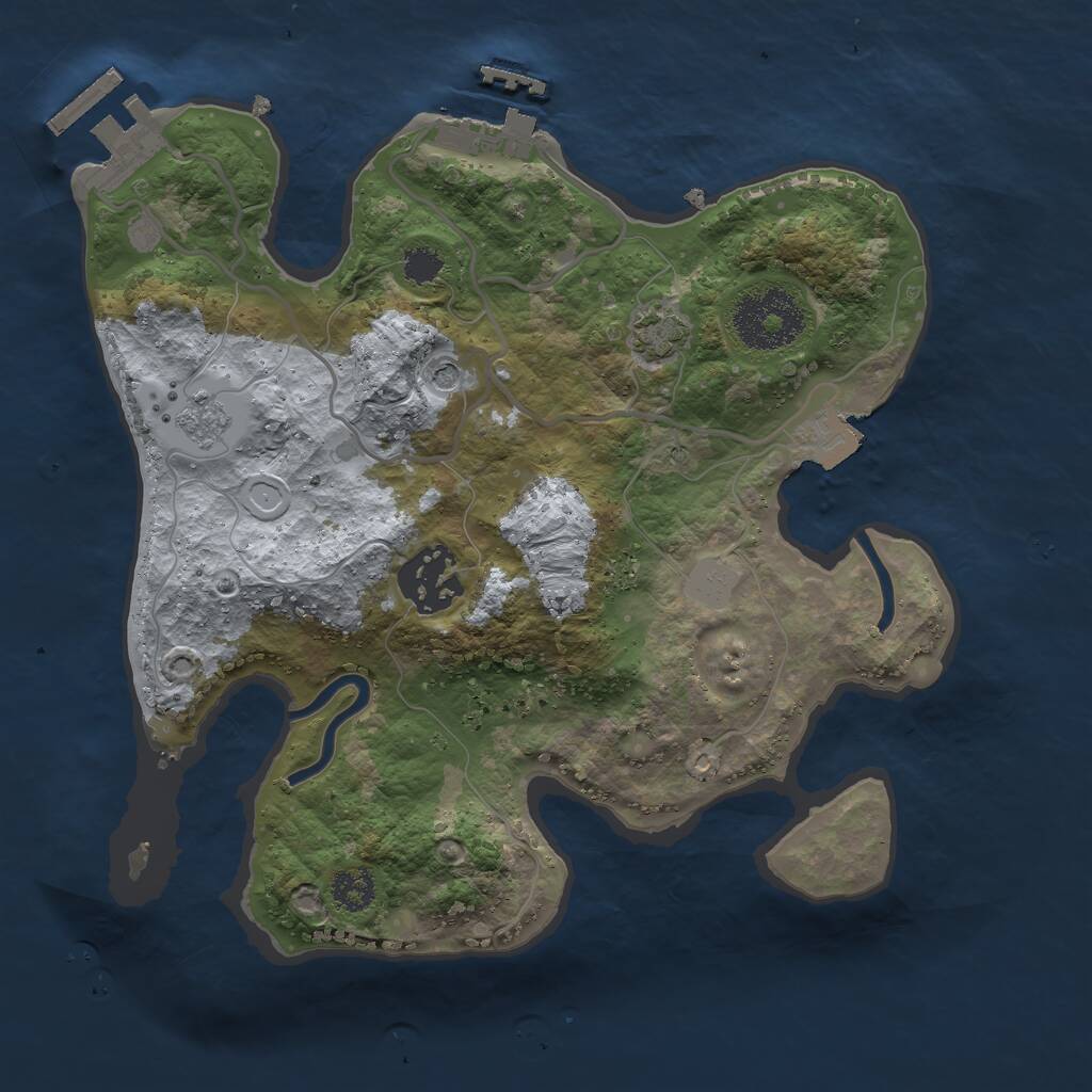 Rust Map: Procedural Map, Size: 2500, Seed: 267029, 7 Monuments
