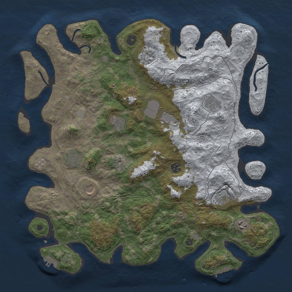 Rust Map: Procedural Map, Size: 4300, Seed: 561368782, 19 Monuments
