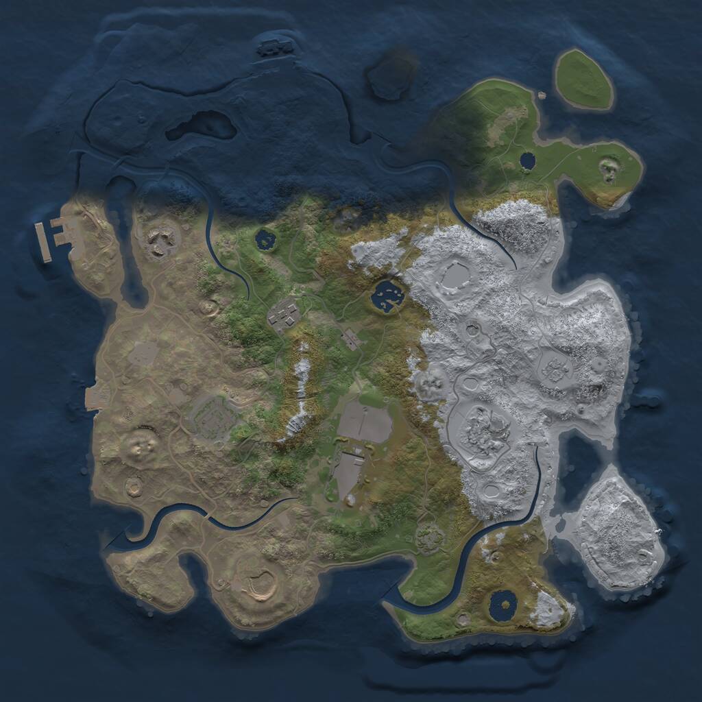 Rust Map: Procedural Map, Size: 3500, Seed: 250522, 13 Monuments