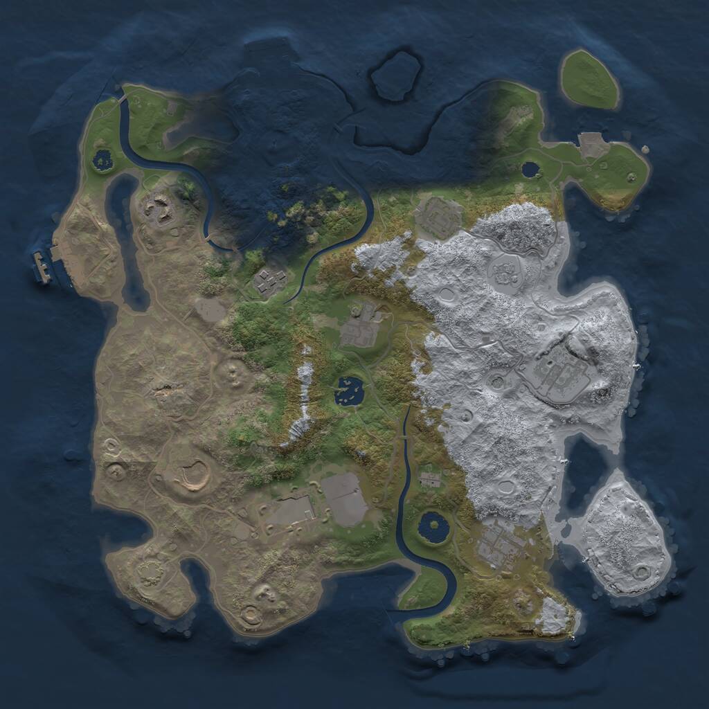 Rust Map: Procedural Map, Size: 3500, Seed: 250522, 15 Monuments