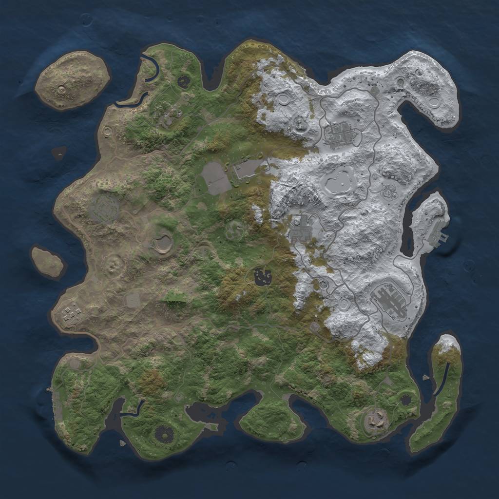 Rust Map: Procedural Map, Size: 4000, Seed: 810122, 19 Monuments