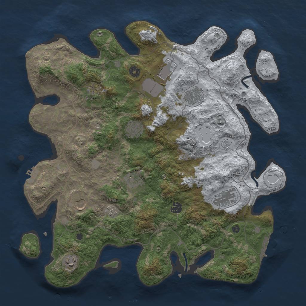 Rust Map: Procedural Map, Size: 4000, Seed: 749415, 19 Monuments