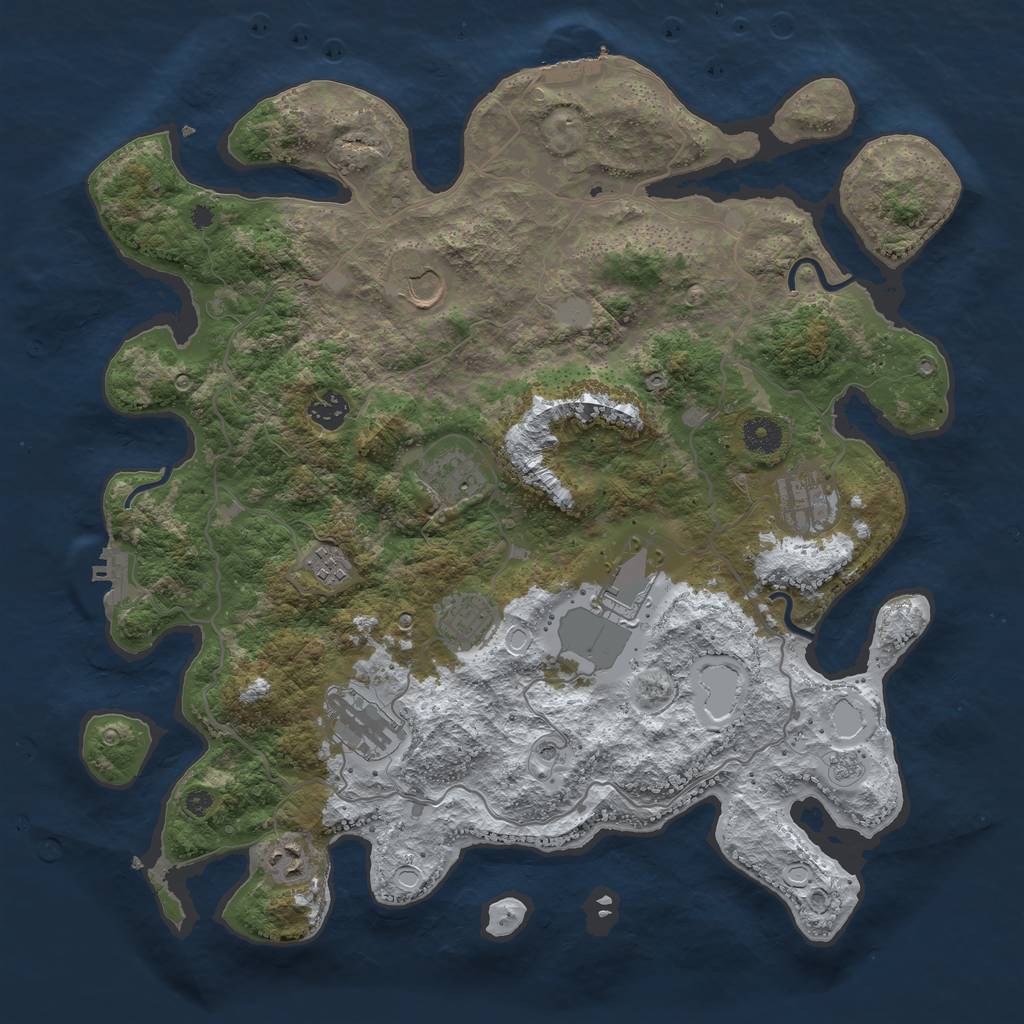 Rust Map: Procedural Map, Size: 4000, Seed: 38488, 18 Monuments