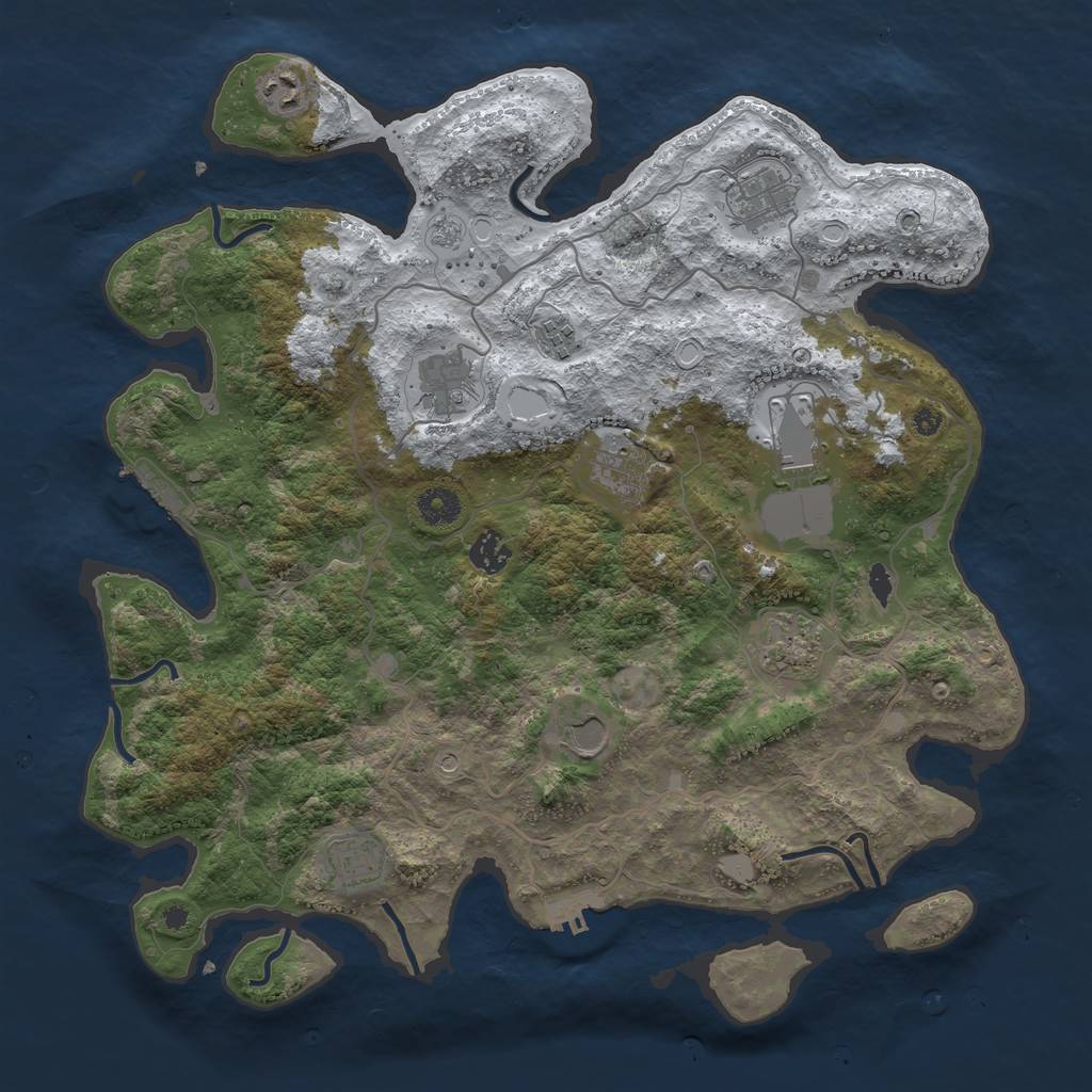Rust Map: Procedural Map, Size: 4000, Seed: 231330, 19 Monuments