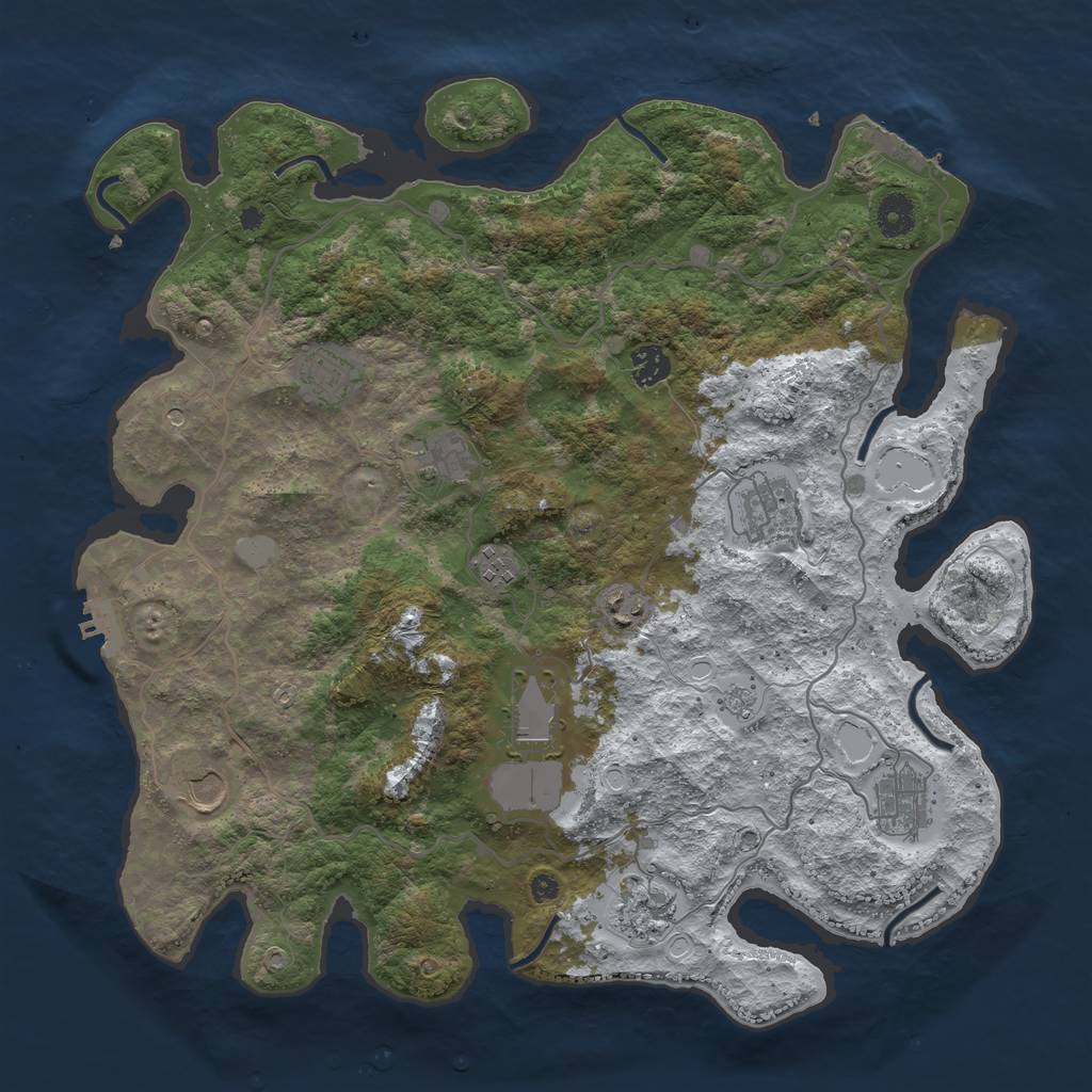 Rust Map: Procedural Map, Size: 4000, Seed: 275289, 19 Monuments