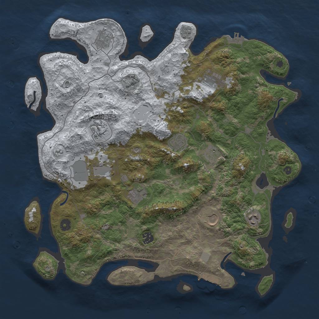 Rust Map: Procedural Map, Size: 4050, Seed: 544562866, 20 Monuments
