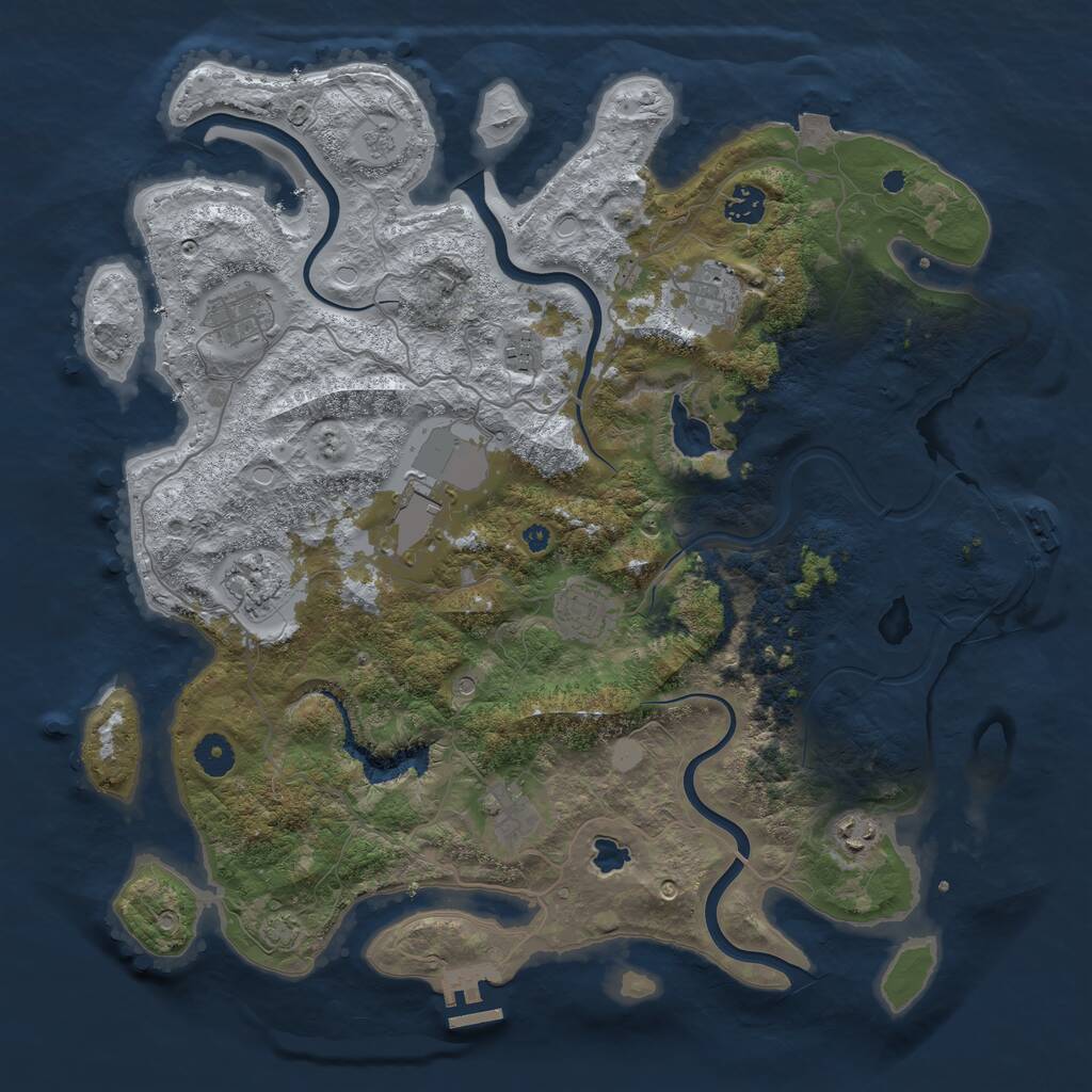 Rust Map: Procedural Map, Size: 4050, Seed: 544562866, 15 Monuments