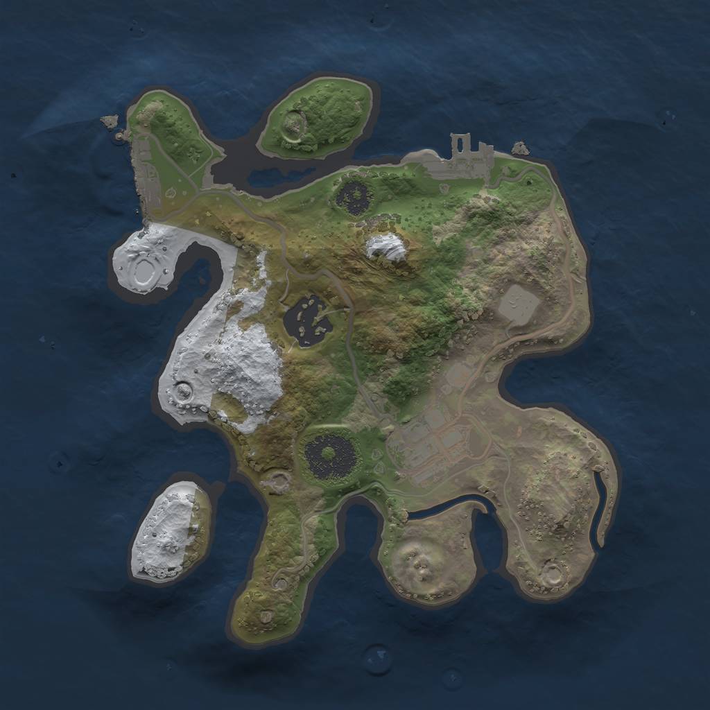 Rust Map: Procedural Map, Size: 2200, Seed: 1020209421, 9 Monuments