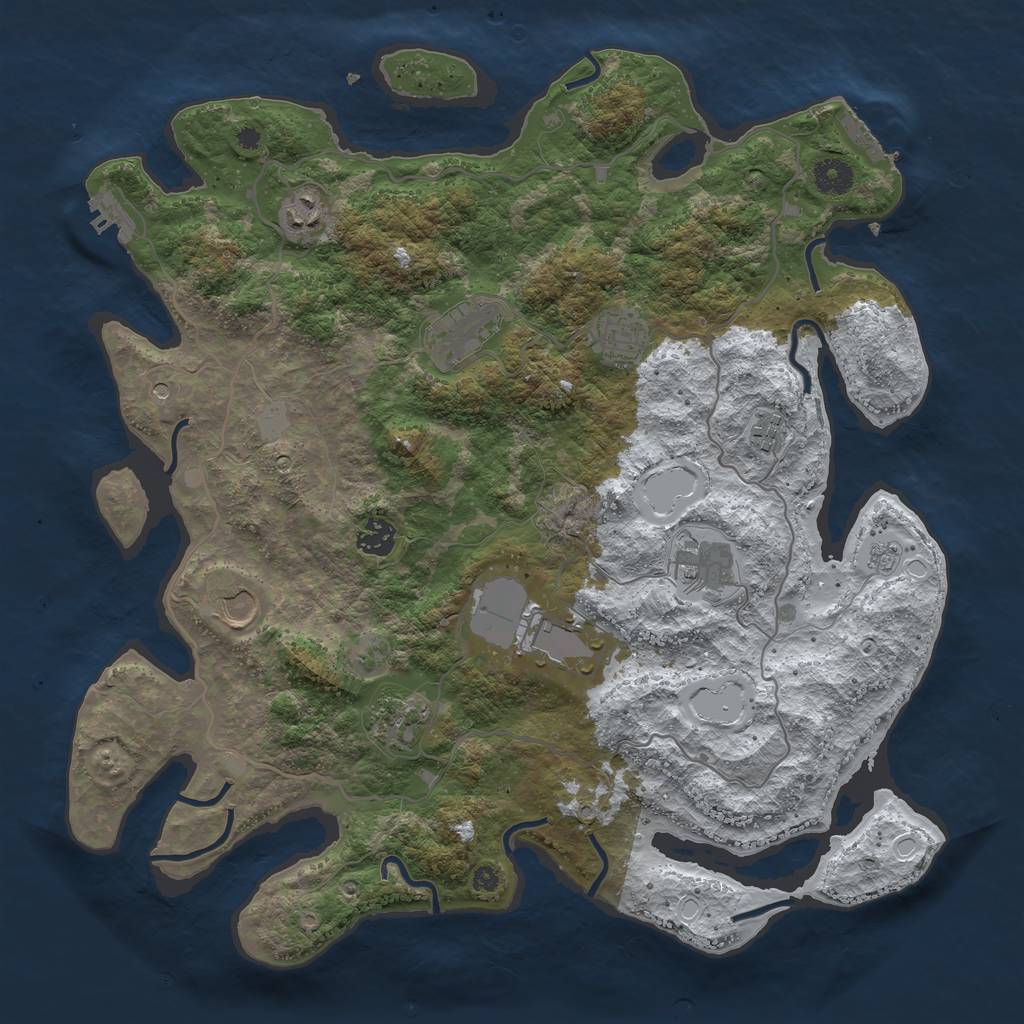 Rust Map: Procedural Map, Size: 4000, Seed: 577028573, 18 Monuments