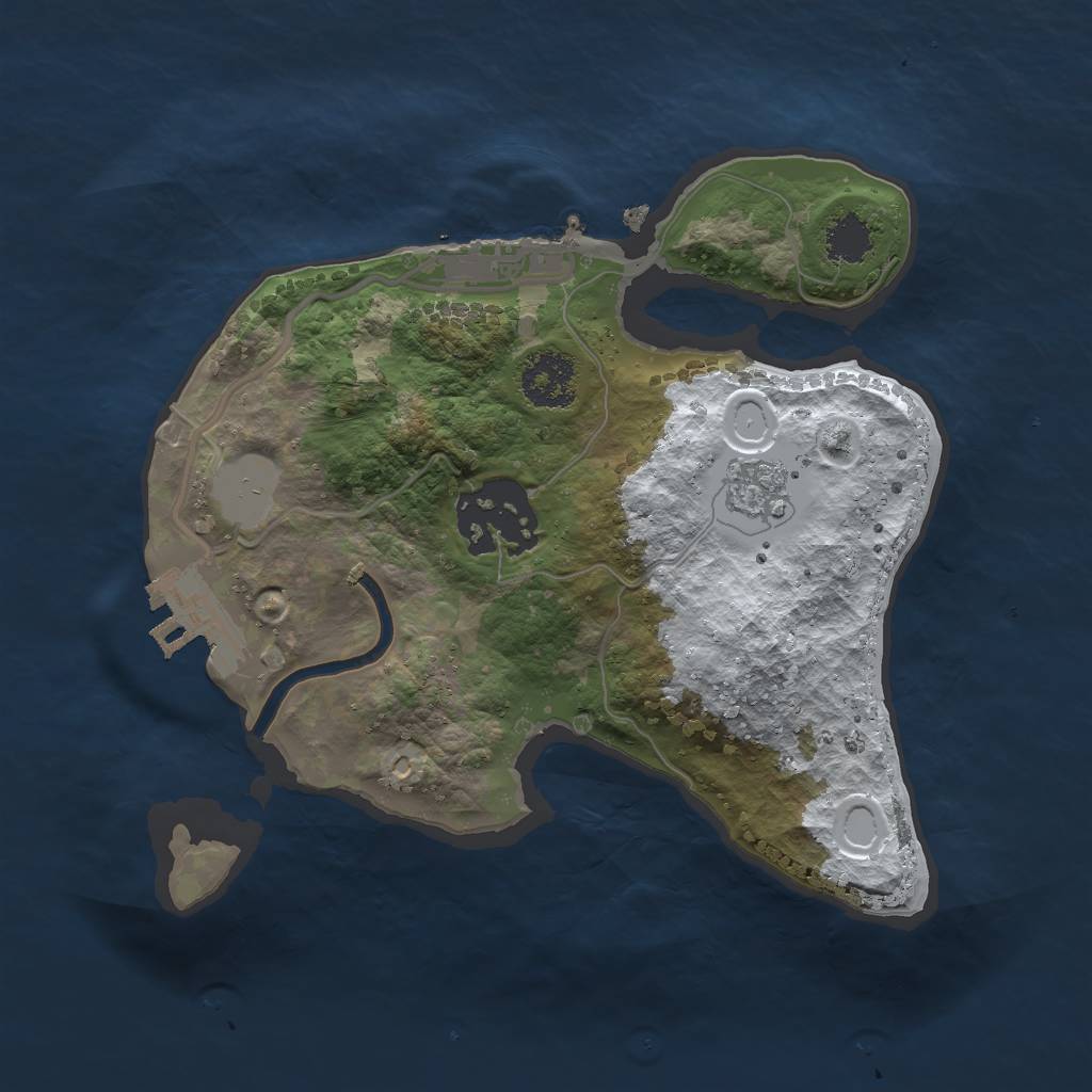 Rust Map: Procedural Map, Size: 2000, Seed: 456225265, 9 Monuments