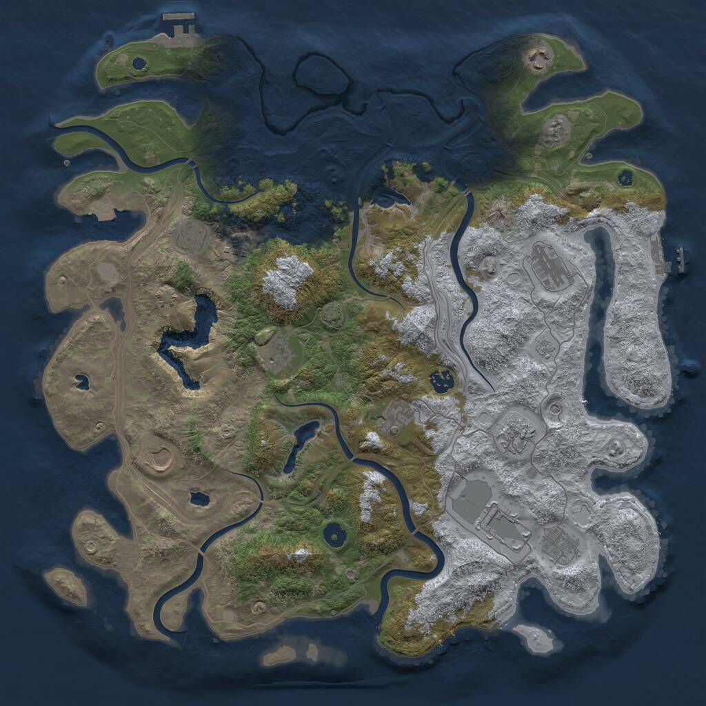 Rust Map: Procedural Map, Size: 4500, Seed: 738098810, 17 Monuments