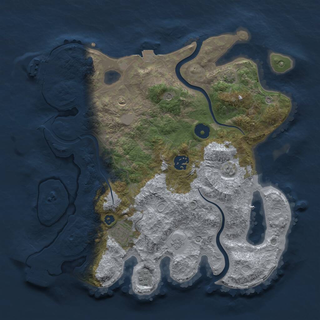 Rust Map: Procedural Map, Size: 3200, Seed: 30142, 9 Monuments