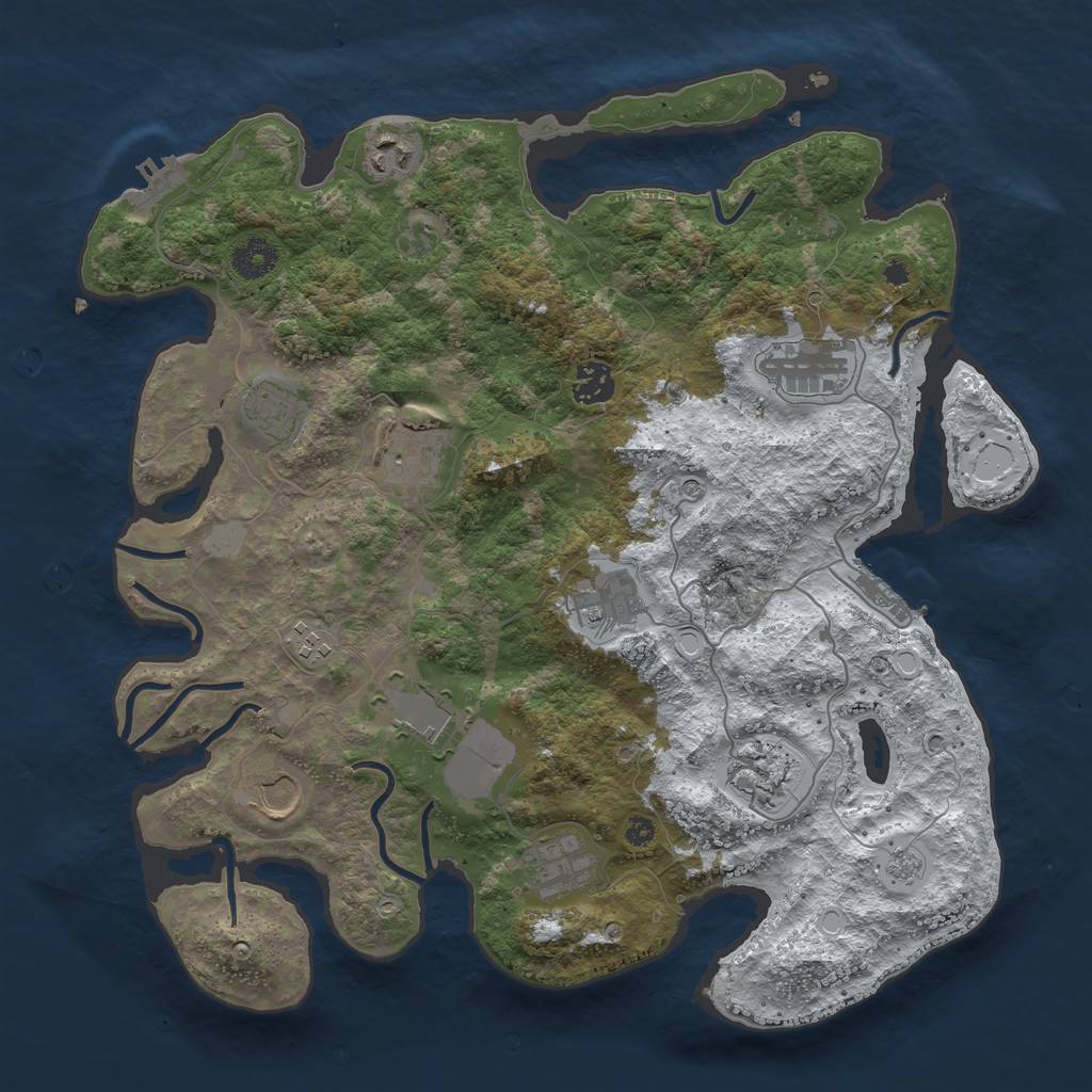 Rust Map: Procedural Map, Size: 3750, Seed: 1472921566, 20 Monuments
