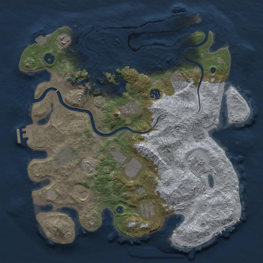 Rust Map: Procedural Map, Size: 3750, Seed: 1472921566, 16 Monuments