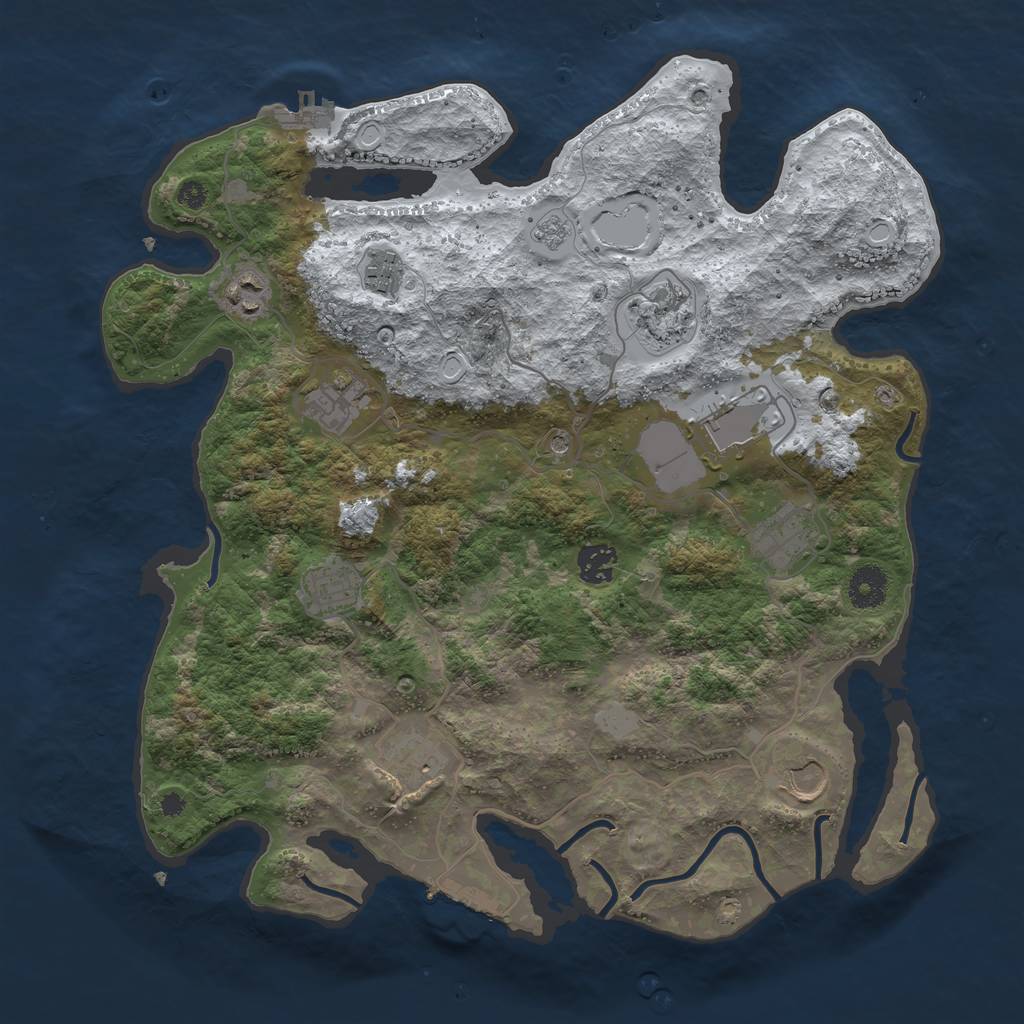 Rust Map: Procedural Map, Size: 3750, Seed: 1997, 19 Monuments