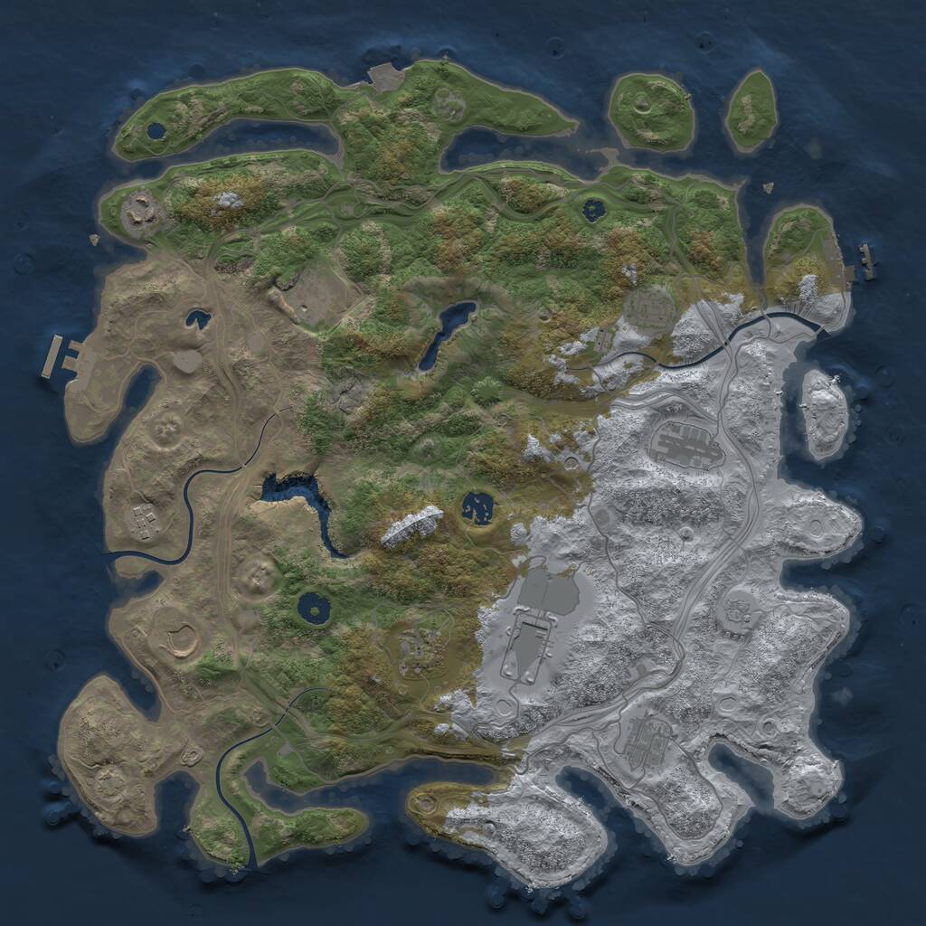 Rust Map: Procedural Map, Size: 4250, Seed: 968272762, 16 Monuments