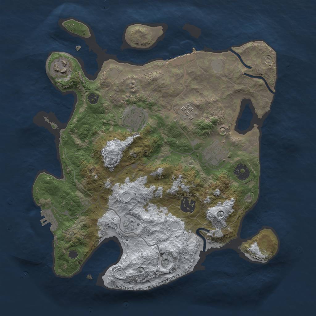 Rust Map: Procedural Map, Size: 3000, Seed: 540534325, 14 Monuments