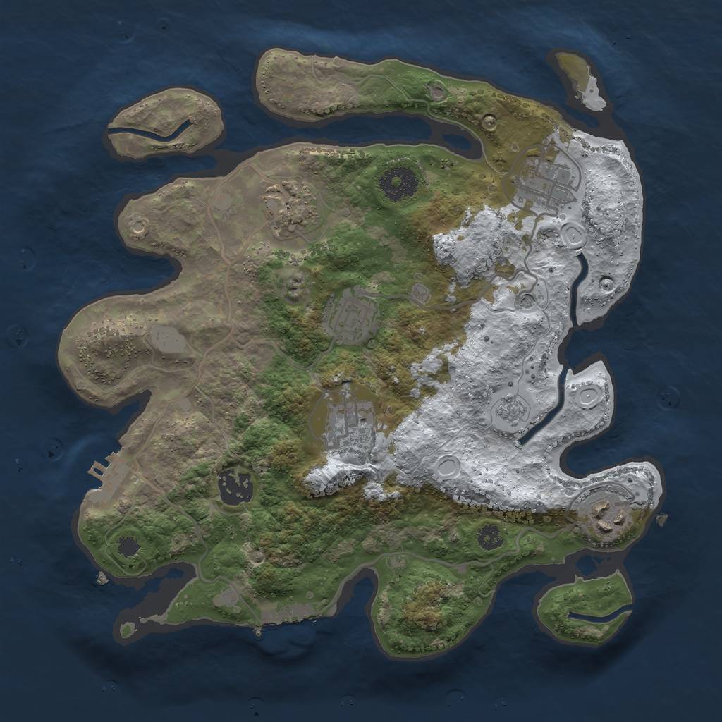Rust Map: Procedural Map, Size: 3000, Seed: 632244551, 15 Monuments