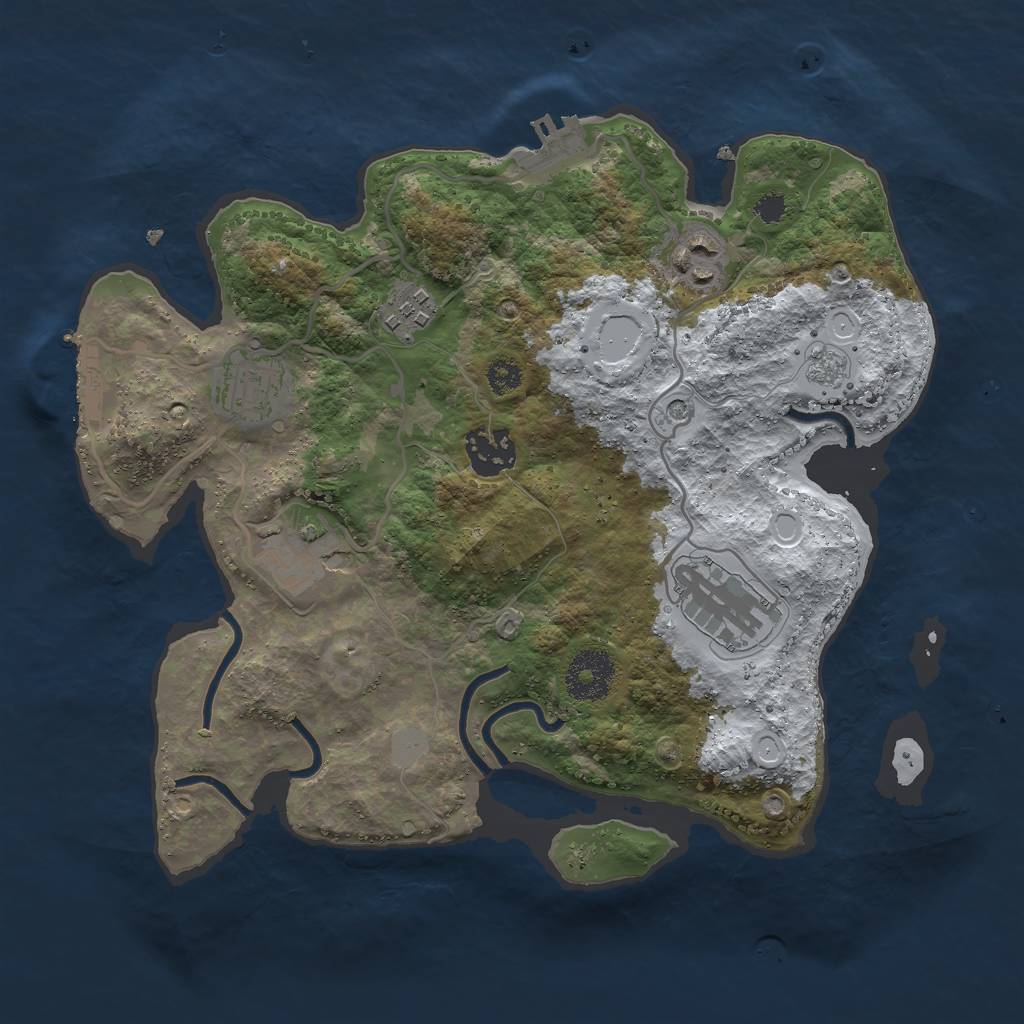 Rust Map: Procedural Map, Size: 3000, Seed: 48148391, 15 Monuments
