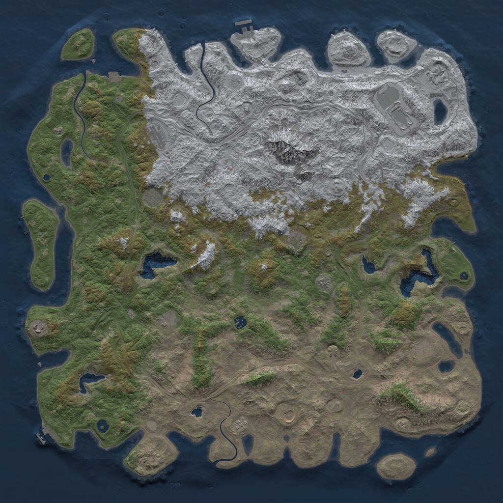 Rust Map: Procedural Map, Size: 6000, Seed: 21122018, 17 Monuments