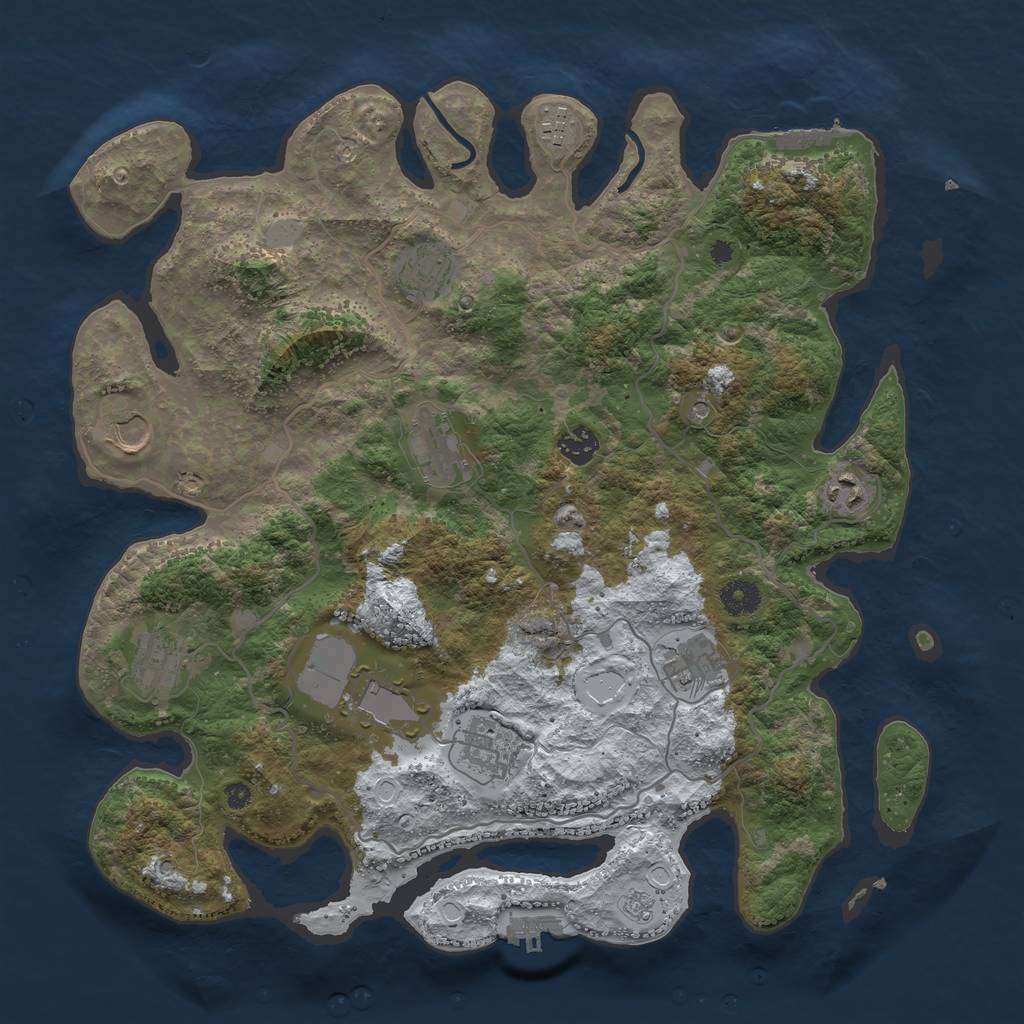 Rust Map: Procedural Map, Size: 4000, Seed: 86452, 19 Monuments