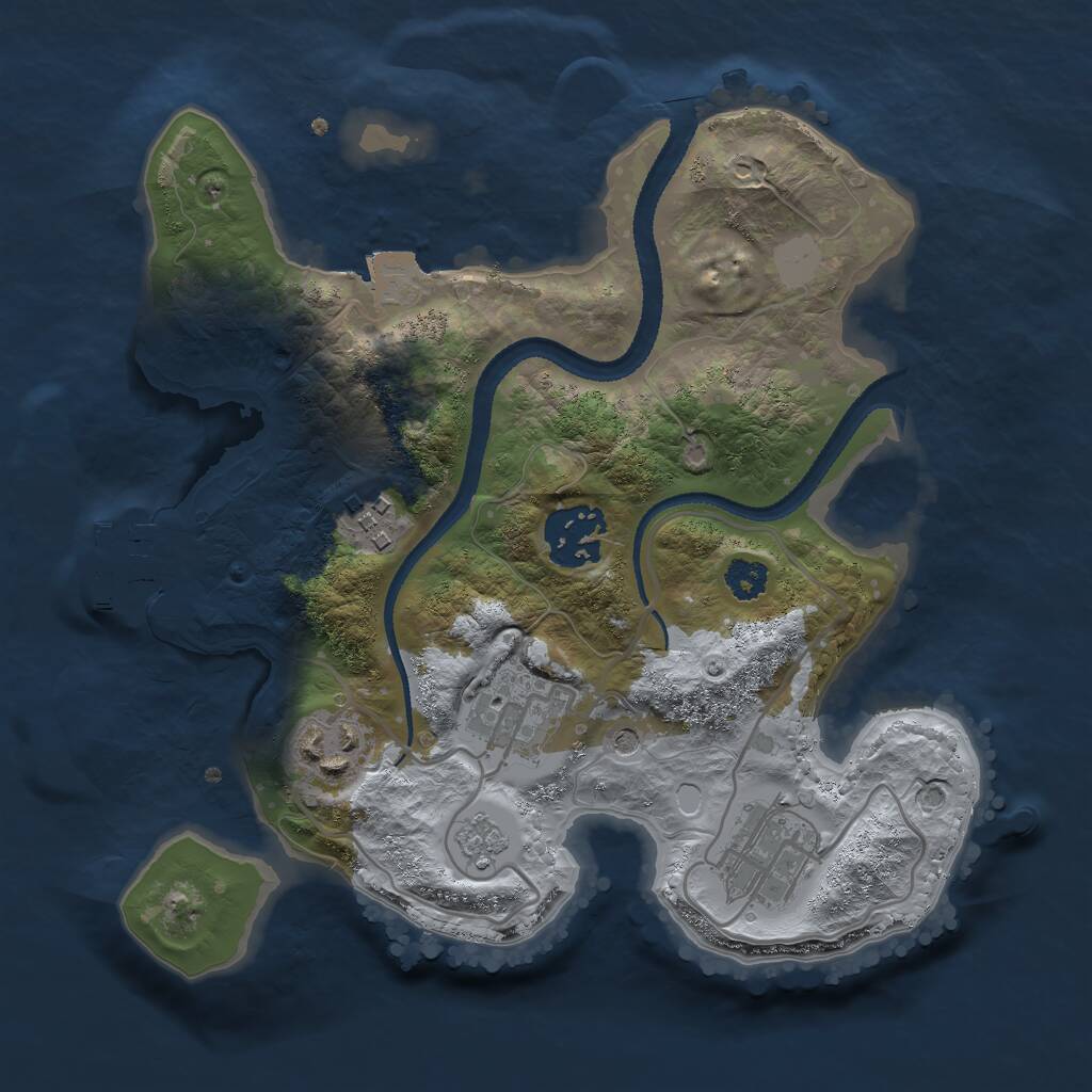 Rust Map: Procedural Map, Size: 2600, Seed: 54, 9 Monuments