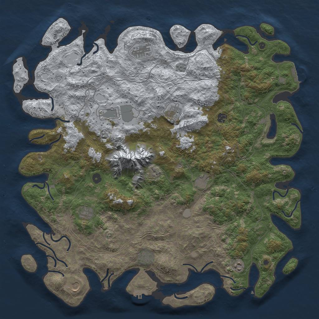 Rust Map: Procedural Map, Size: 5000, Seed: 69650, 19 Monuments