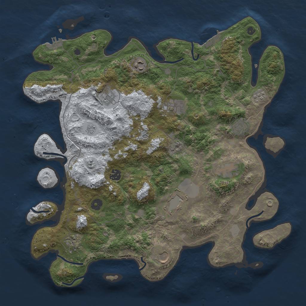 Rust Map: Procedural Map, Size: 4000, Seed: 982923228, 19 Monuments