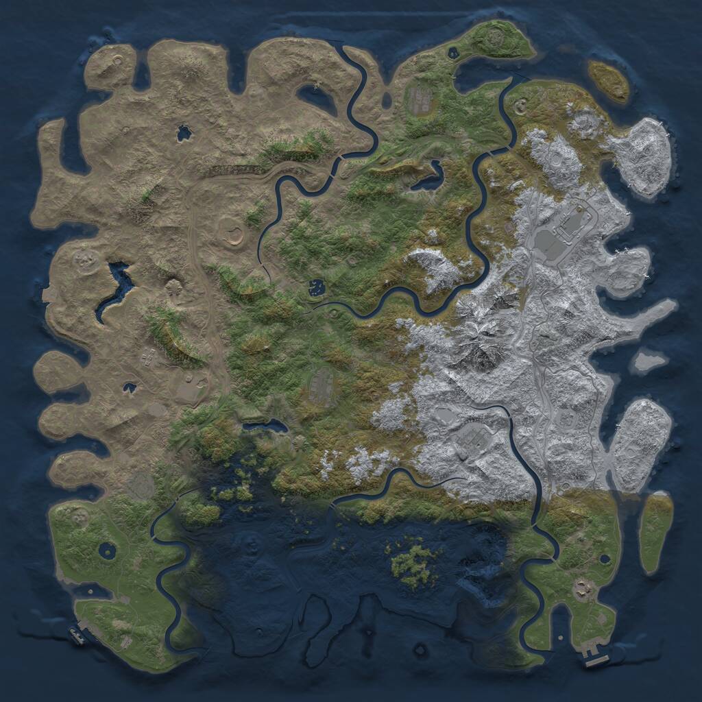 Rust Map: Procedural Map, Size: 6000, Seed: 6698, 17 Monuments