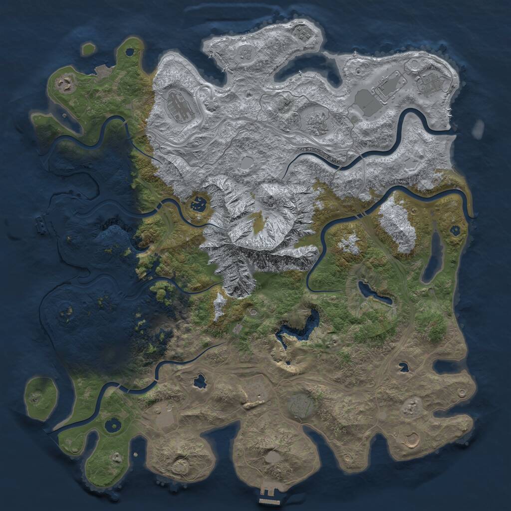 Rust Map: Procedural Map, Size: 5000, Seed: 651880938, 17 Monuments