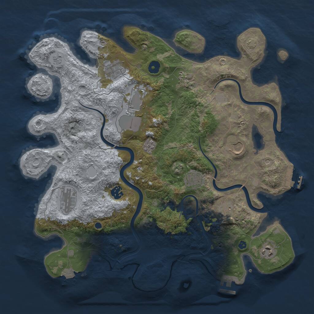 Rust Map: Procedural Map, Size: 3850, Seed: 1494092604, 16 Monuments