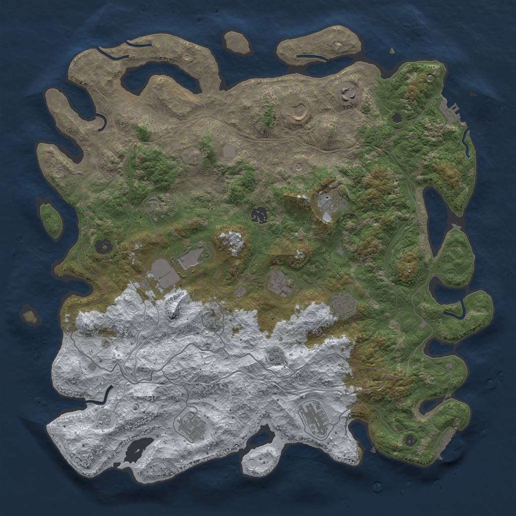 Rust Map: Procedural Map, Size: 4550, Seed: 167413937, 20 Monuments