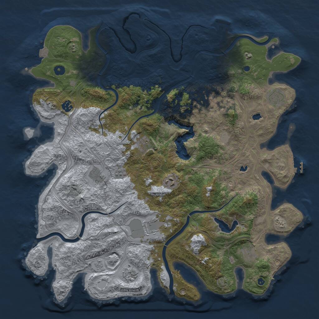 Rust Map: Procedural Map, Size: 4500, Seed: 1715779, 16 Monuments