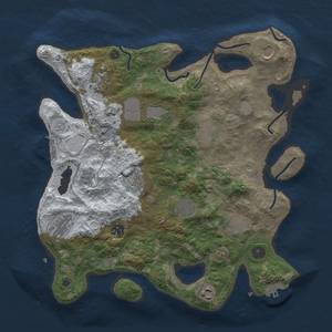 Thumbnail Rust Map: Procedural Map, Size: 3700, Seed: 2051310628, 20 Monuments